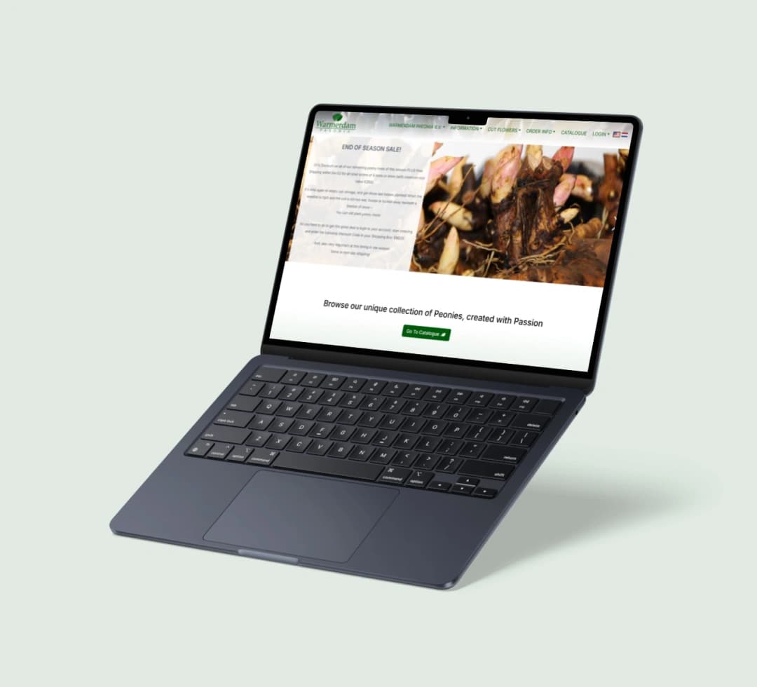 Warmerdam Paeonia op laptop